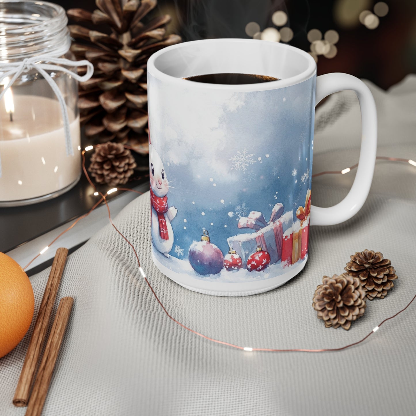 Keramisk Julekopp med Julemotiv #87 – Perfekt Gave til Kaffe, Te eller Kakao