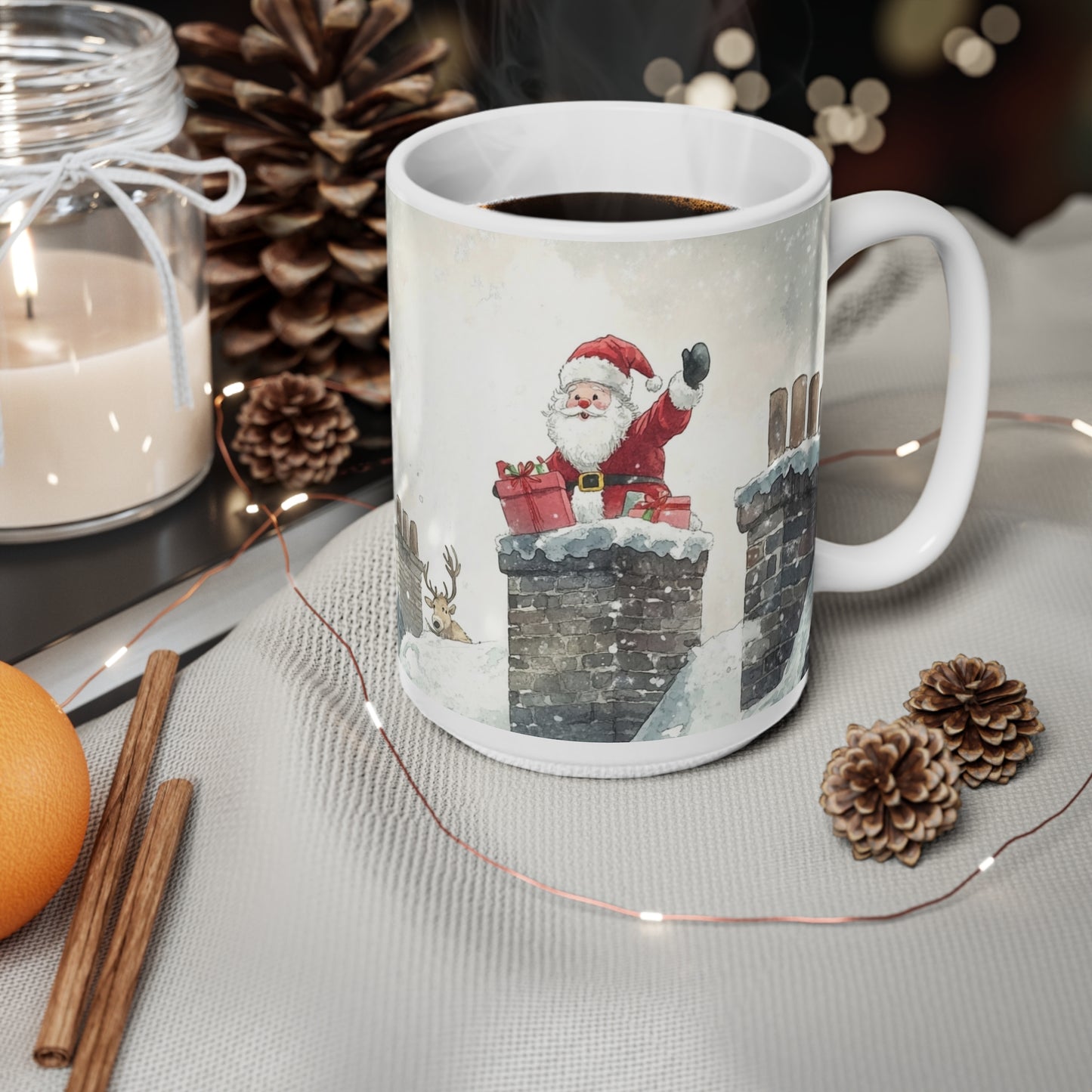 Keramisk Julekopp med Julemotiv #83 – Perfekt Gave til Kaffe, Te eller Kakao