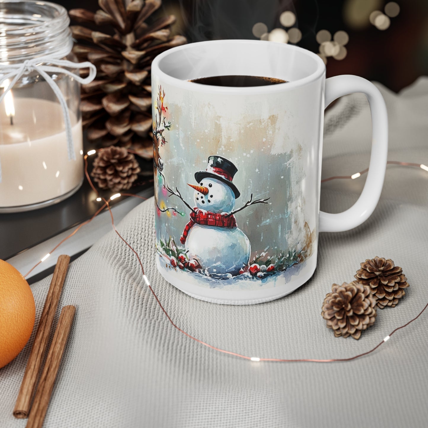 Keramisk Julekopp med Julemotiv #36 – Perfekt Gave til Kaffe, Te eller Kakao