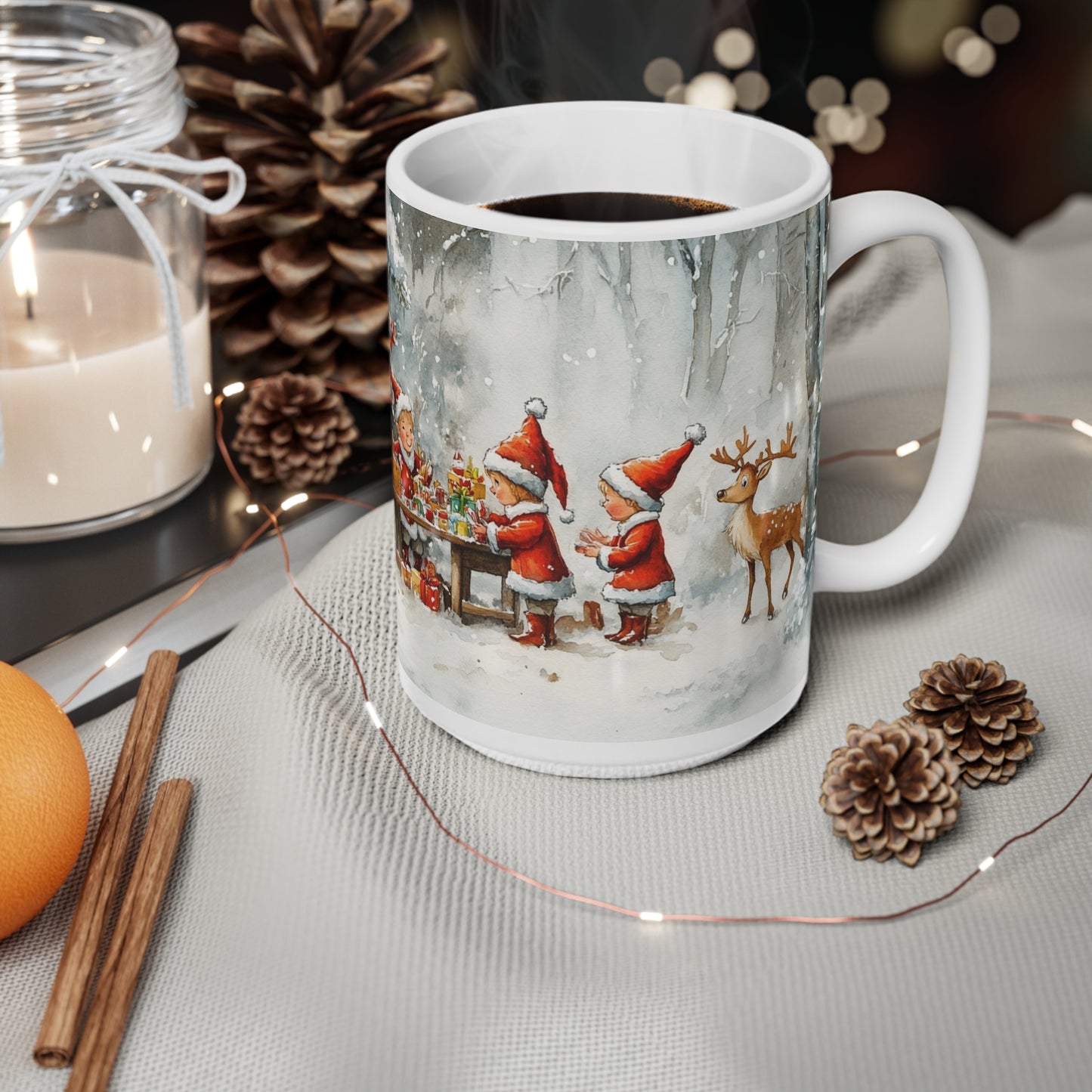 Keramisk Julekopp med Julemotiv #51 – Perfekt Gave til Kaffe, Te eller Kakao