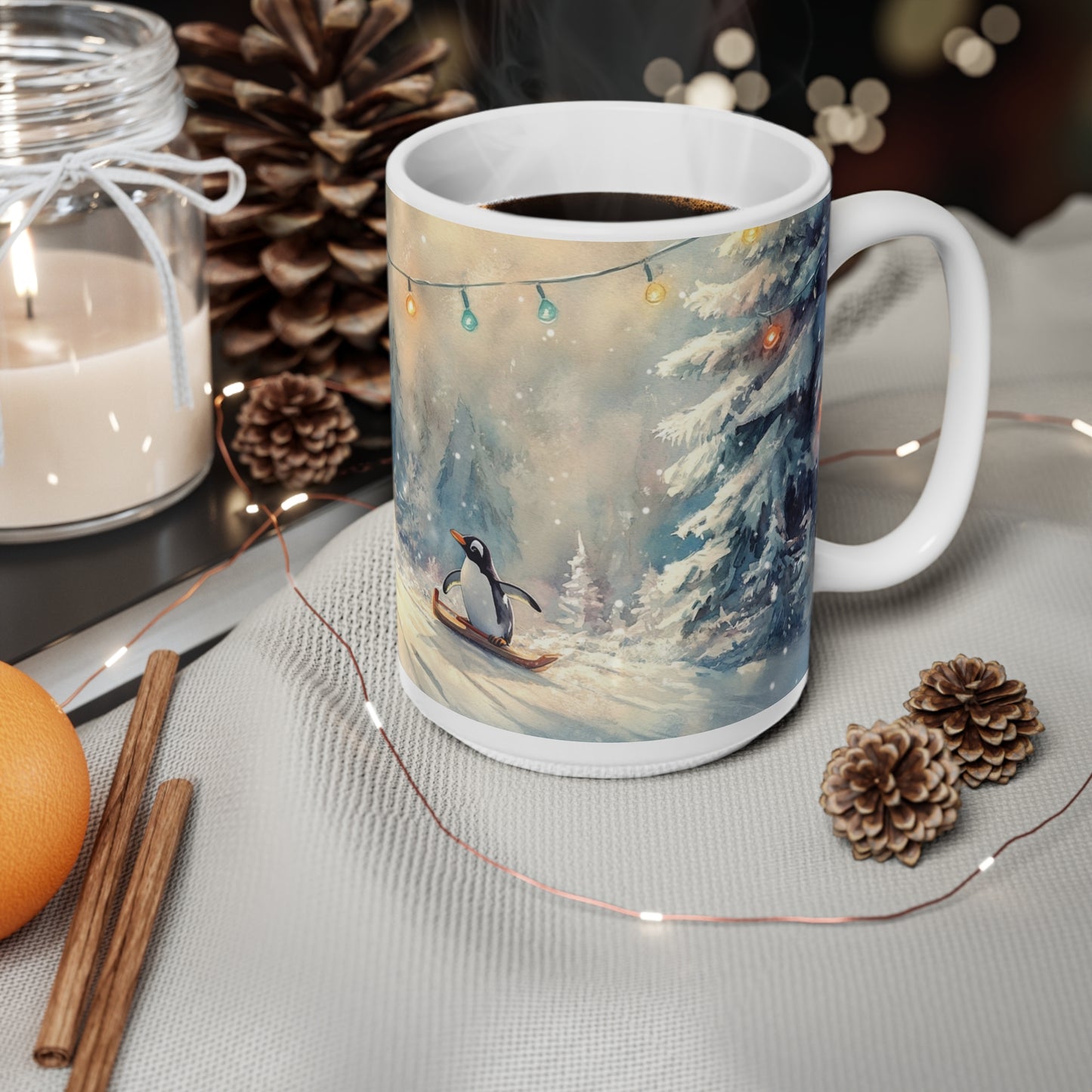 Keramisk Julekopp med Julemotiv #74 – Perfekt Gave til Kaffe, Te eller Kakao