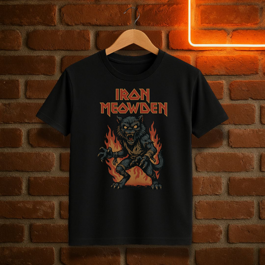 Iron Meowden T-skjorte – Katteparodi T-skjorte