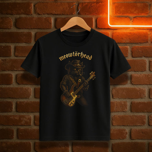 Meowtörhead T-skjorte – Motörhead Katteparodi T-skjorte