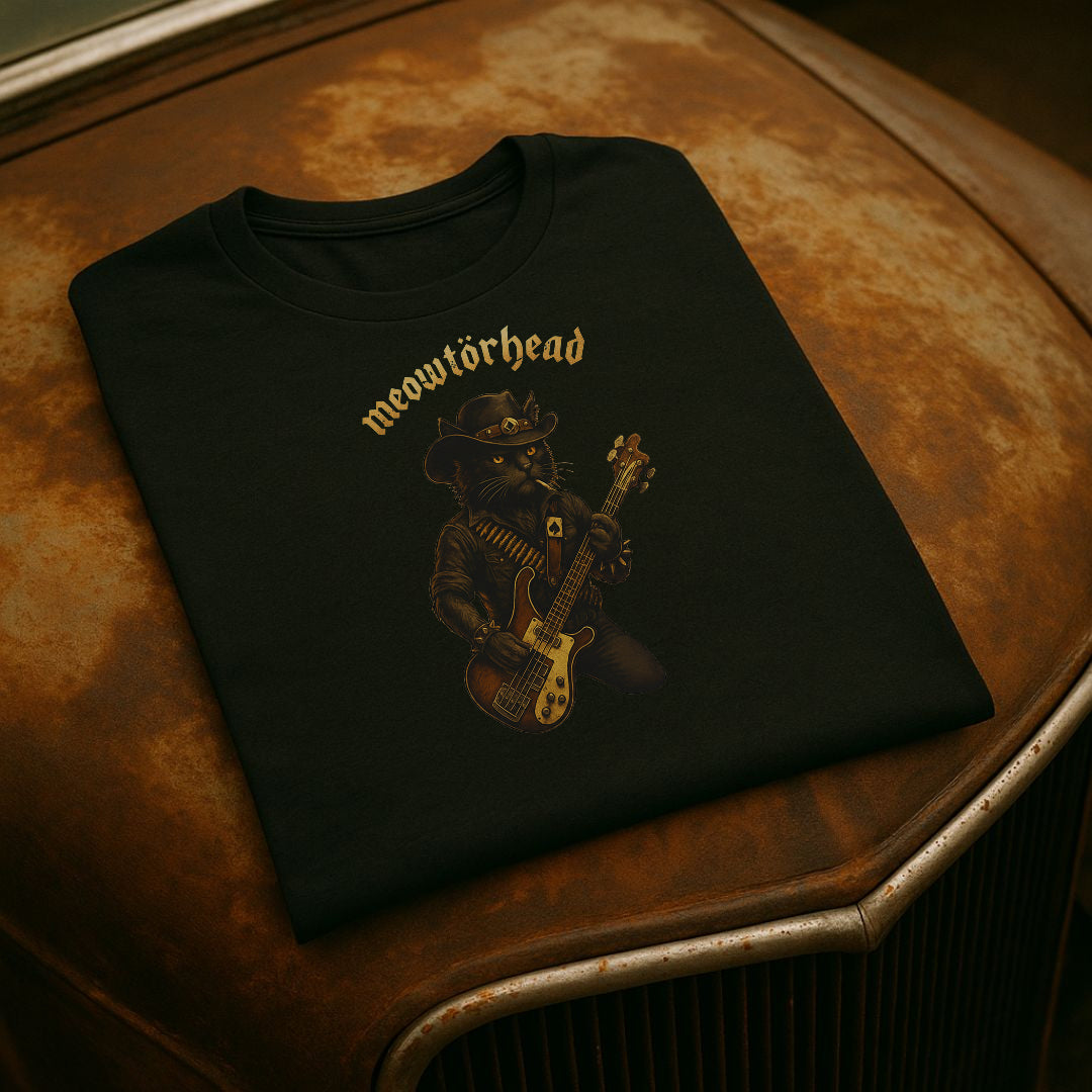 Meowtörhead T-skjorte – Motörhead Katteparodi T-skjorte