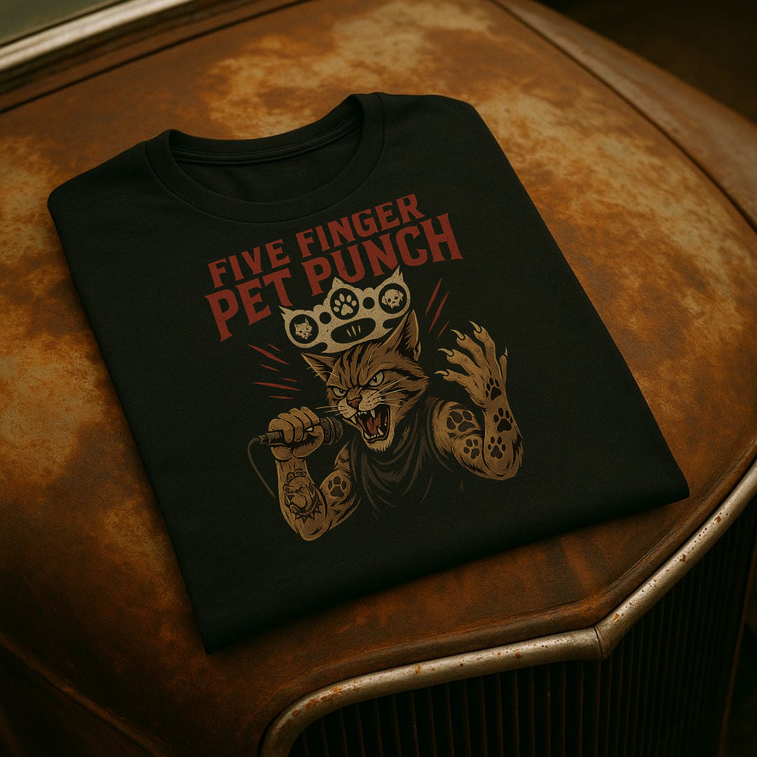Five Finger Pet Punch T-skjorte – 5FDP Katteparodi T-skjorte