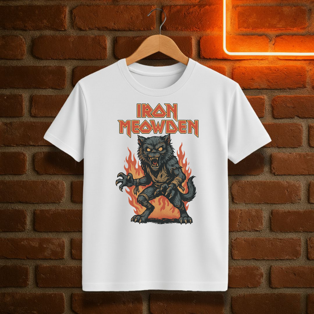 Iron Meowden T-skjorte – Katteparodi T-skjorte
