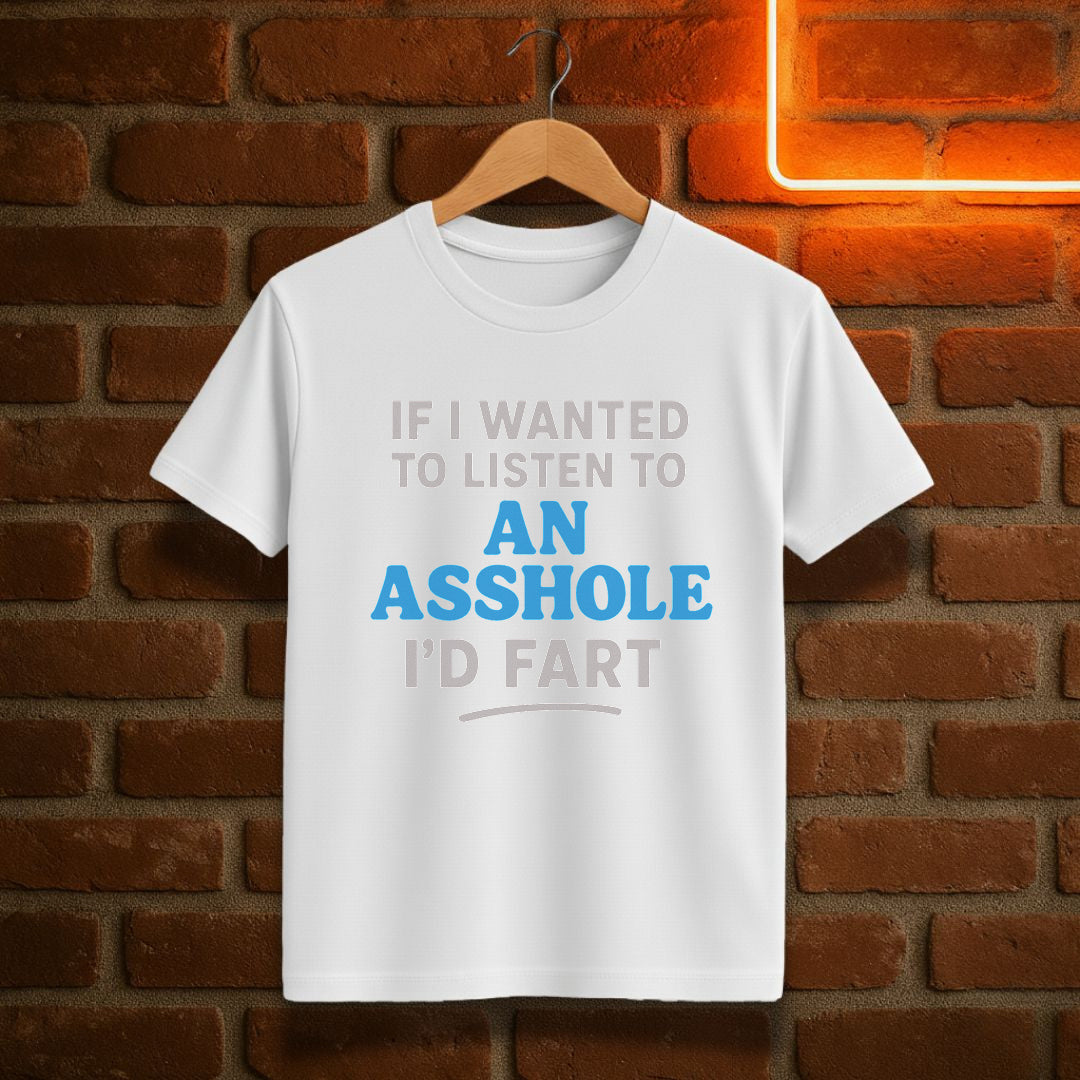 “Hvis jeg ville høre på en drittsekk, hadde jeg prompa” – Frekk og morsom T-skjorte