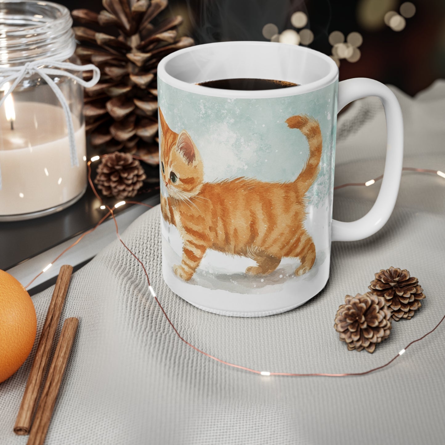 Keramisk Julekopp med Julemotiv #76 – Perfekt Gave til Kaffe, Te eller Kakao