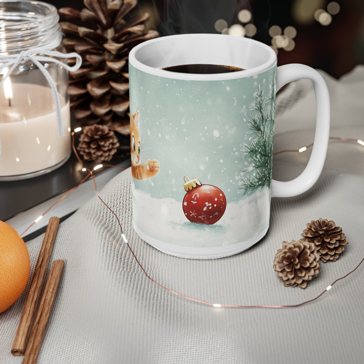 Keramisk Julekopp med Julemotiv #79 – Perfekt Gave til Kaffe, Te eller Kakao