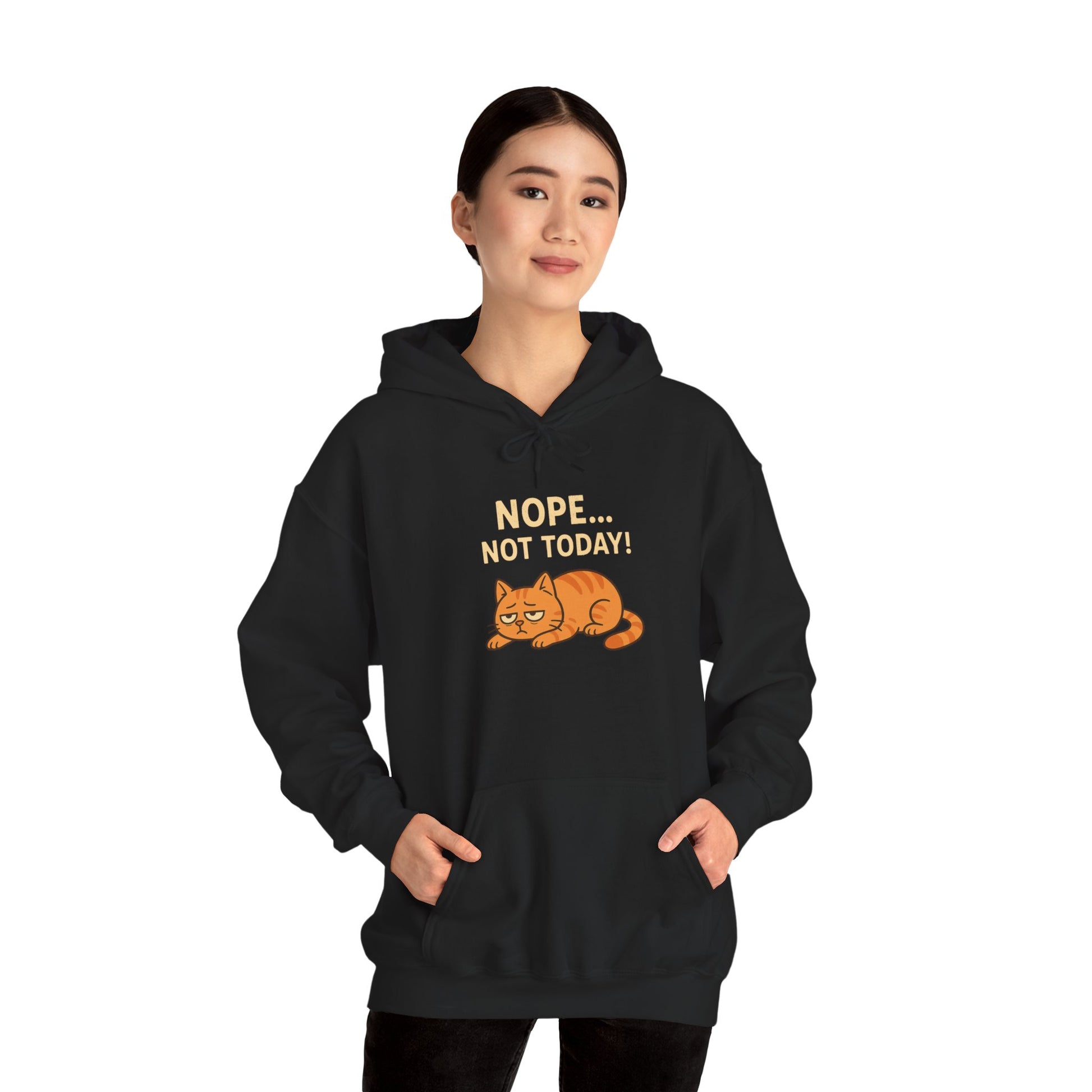 Cat Hoodie - Nope Not Today Funny Unisex Sweatshirt - Lucky Spark