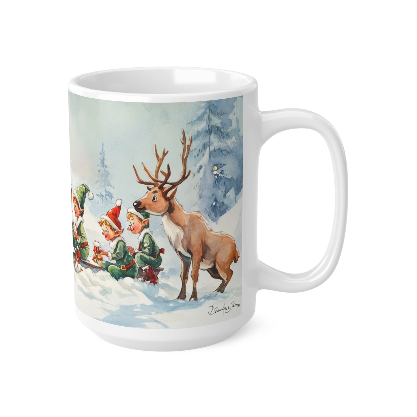 Keramisk Julekopp med Julemotiv #53 – Perfekt Gave til Kaffe, Te eller Kakao