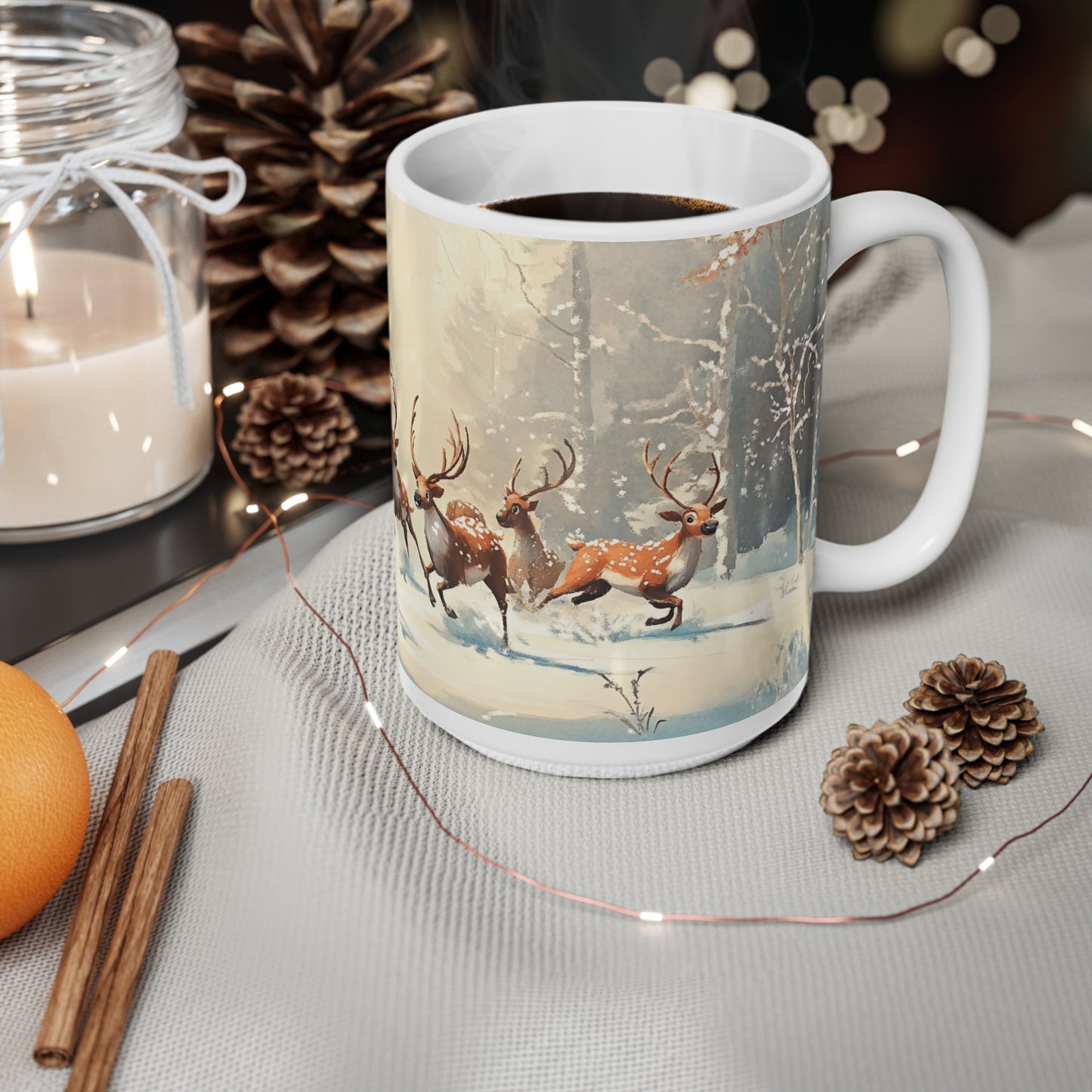 Keramisk Julekopp med Julemotiv #45 – Perfekt Gave til Kaffe, Te eller Kakao