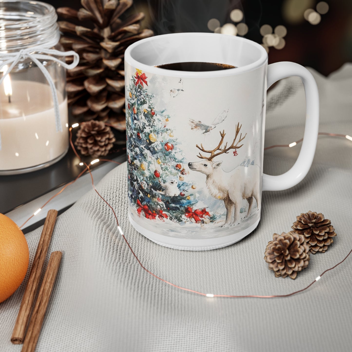 Keramisk Julekopp med Julemotiv #54 – Perfekt Gave til Kaffe, Te eller Kakao