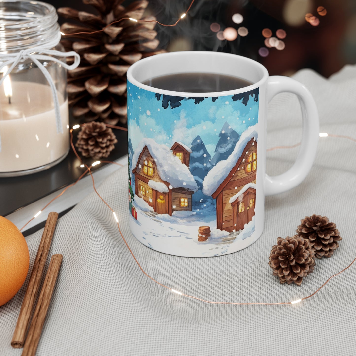 Keramisk Julekopp med Julemotiv #94 – Perfekt Gave til Kaffe, Te eller Kakao