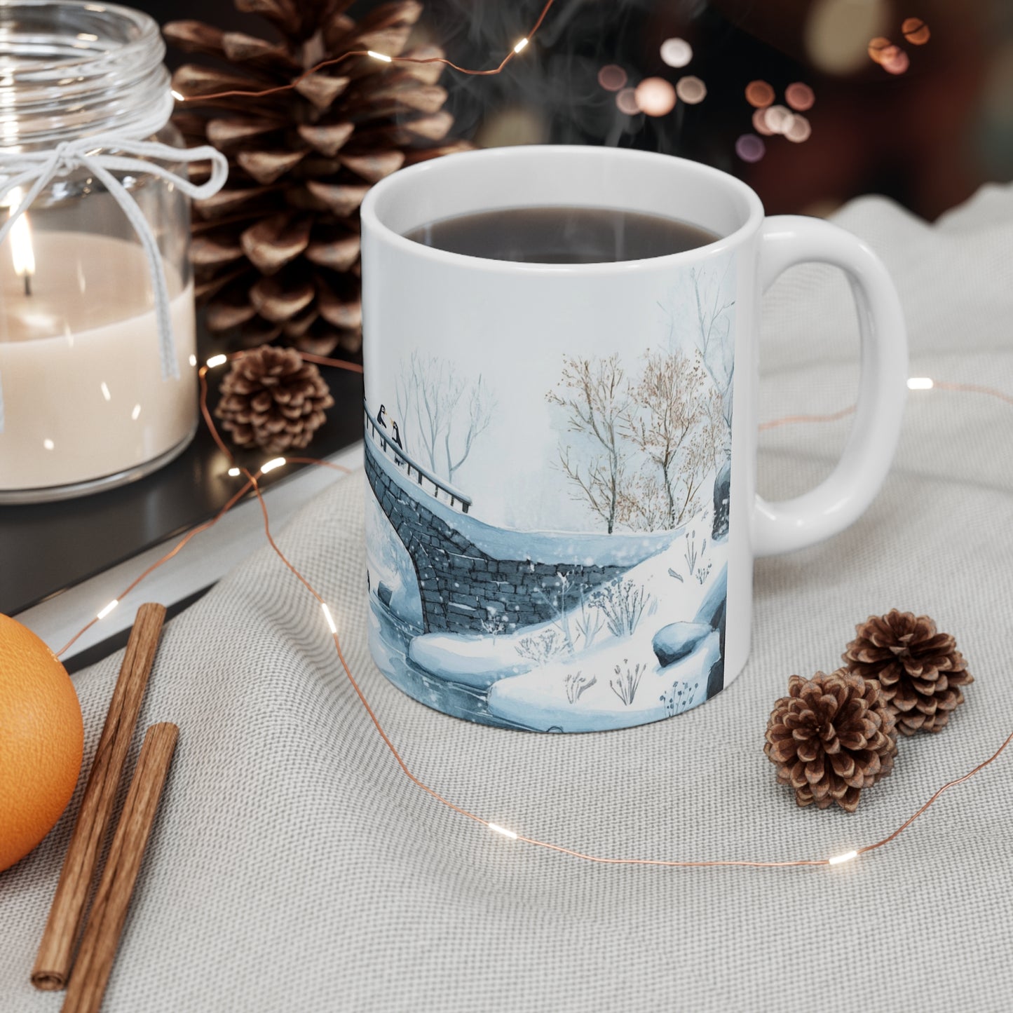 Keramisk Julekopp med Julemotiv #34 – Perfekt Gave til Kaffe, Te eller Kakao