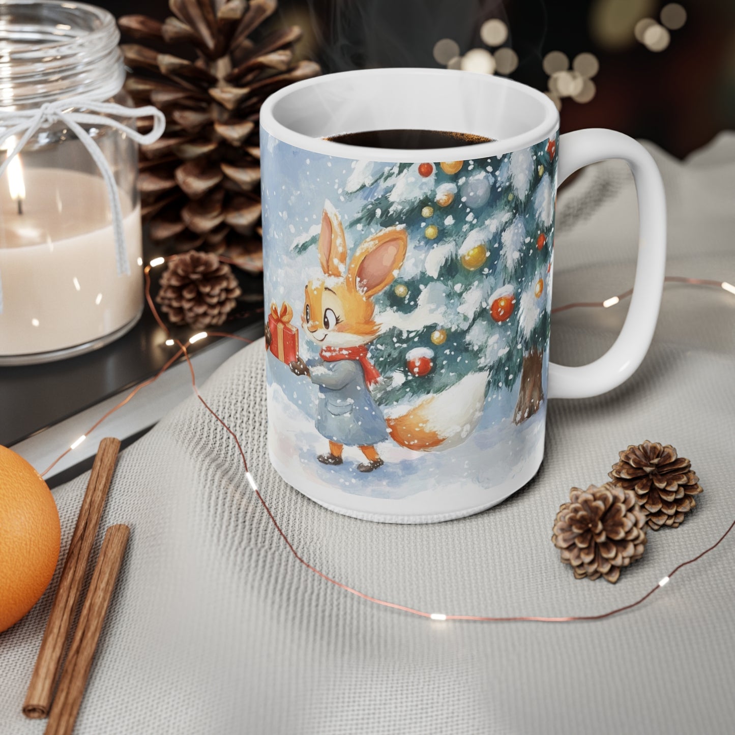 Keramisk Julekopp med Julemotiv #16 – Perfekt Gave til Kaffe, Te eller Kakao