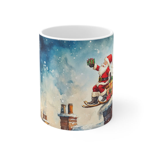 Keramisk Julekopp med Julemotiv #80 – Perfekt Gave til Kaffe, Te eller Kakao