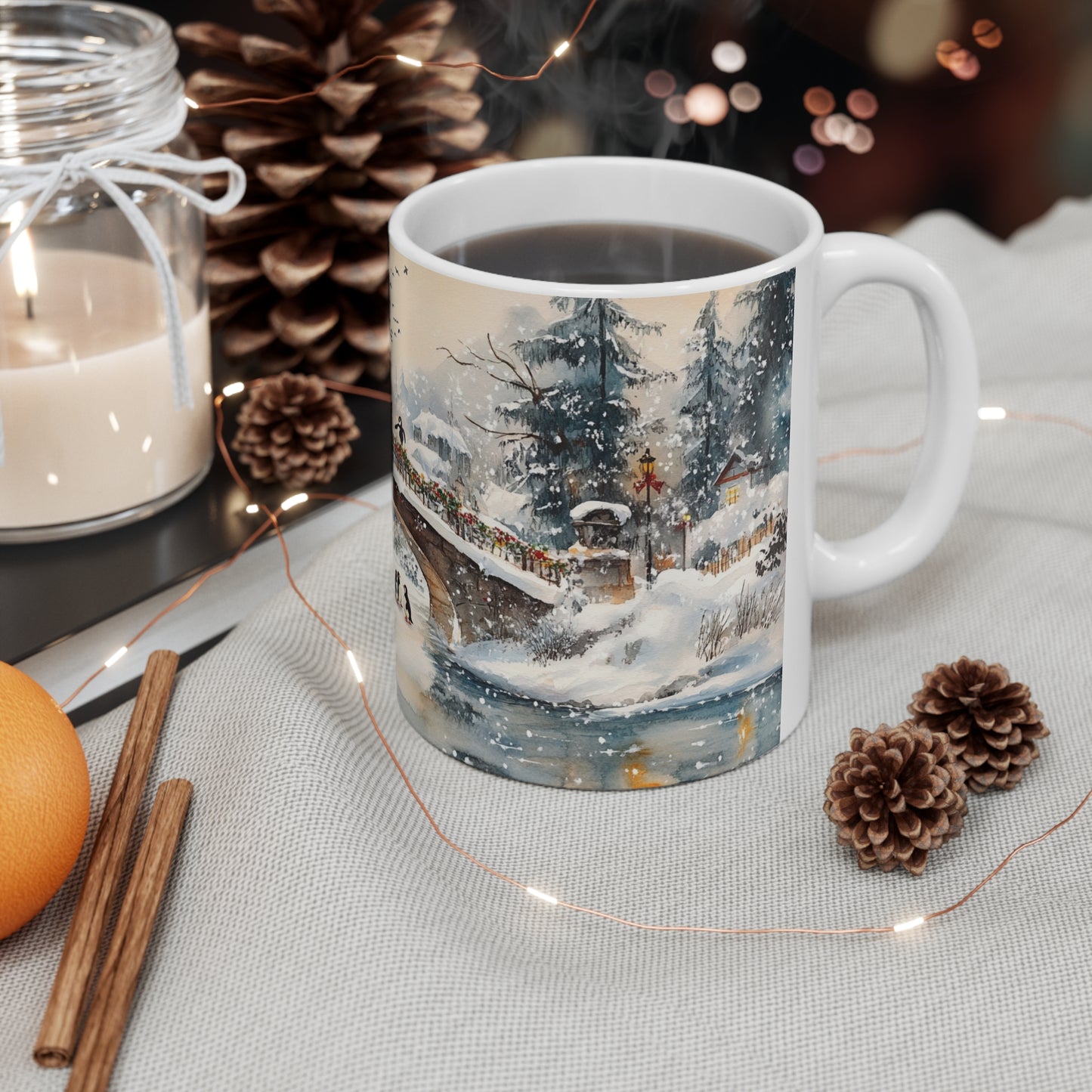 Keramisk Julekopp med Julemotiv #33 – Perfekt Gave til Kaffe, Te eller Kakao