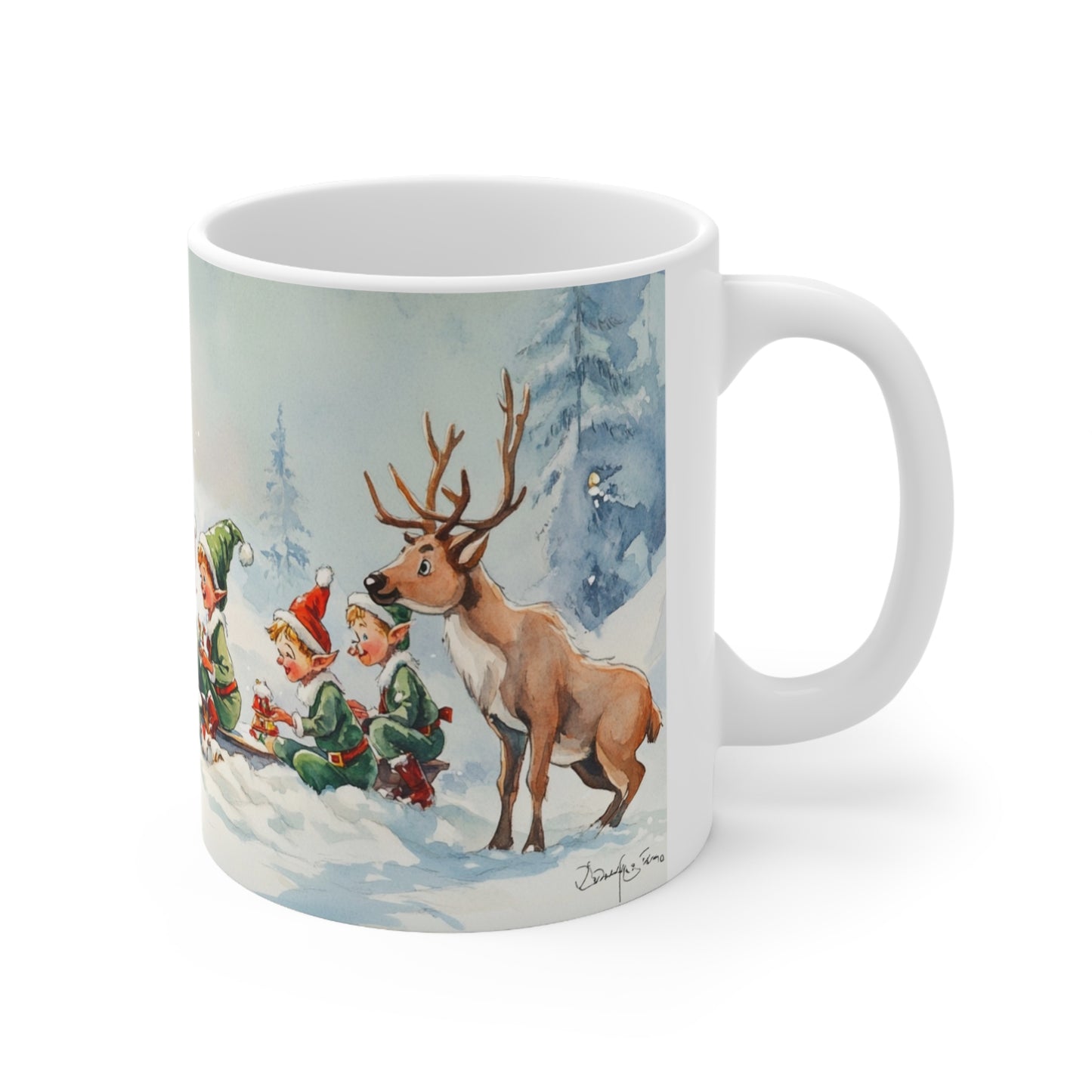 Keramisk Julekopp med Julemotiv #53 – Perfekt Gave til Kaffe, Te eller Kakao