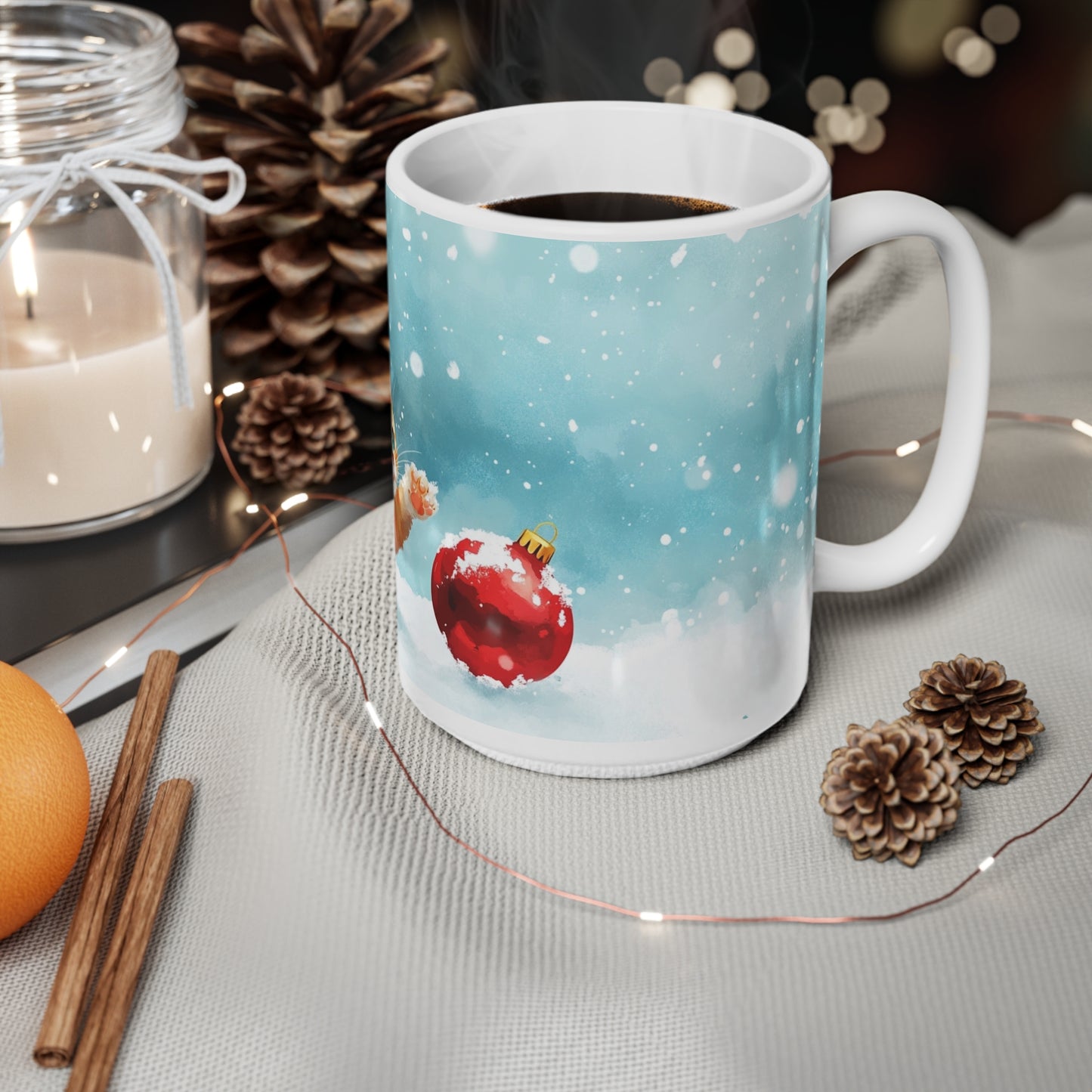 Keramisk Julekopp med Julemotiv #77 – Perfekt Gave til Kaffe, Te eller Kakao