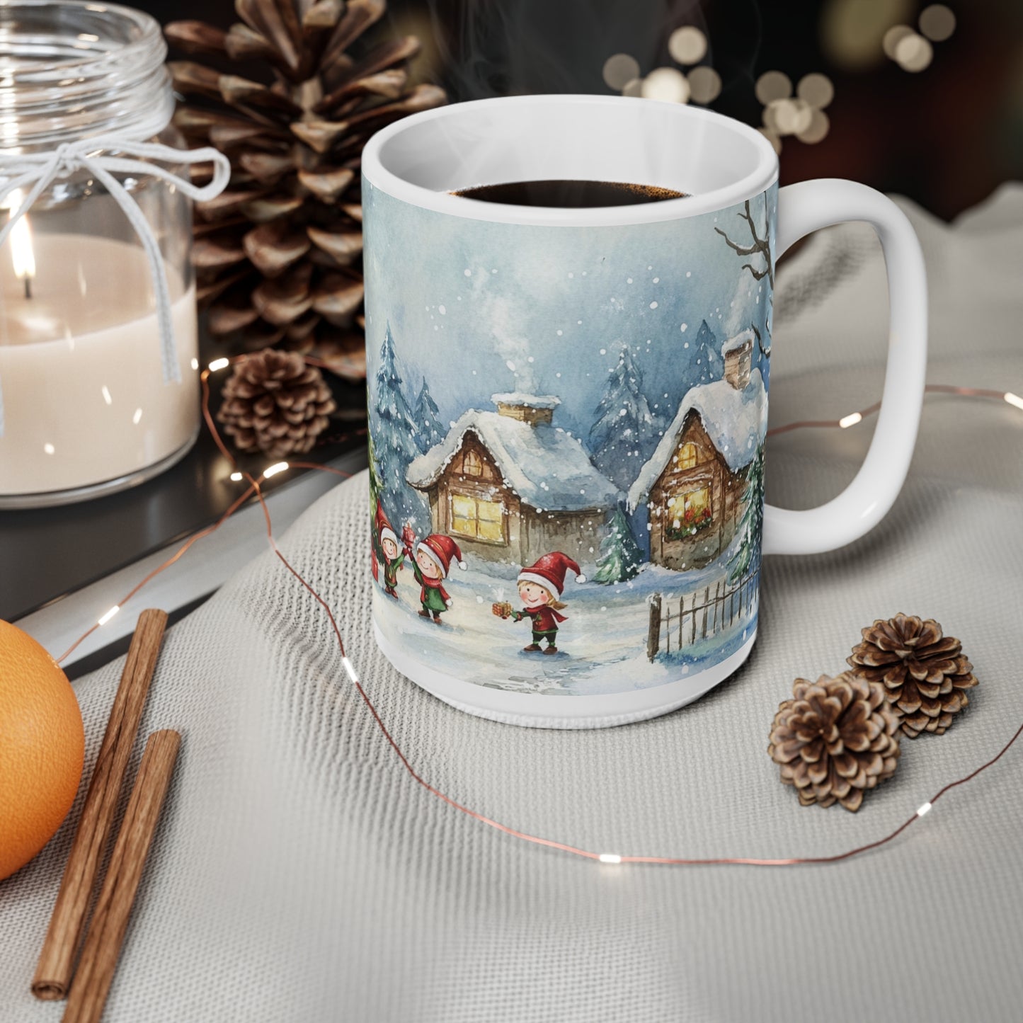 Keramisk Julekopp med Julemotiv #92 – Perfekt Gave til Kaffe, Te eller Kakao