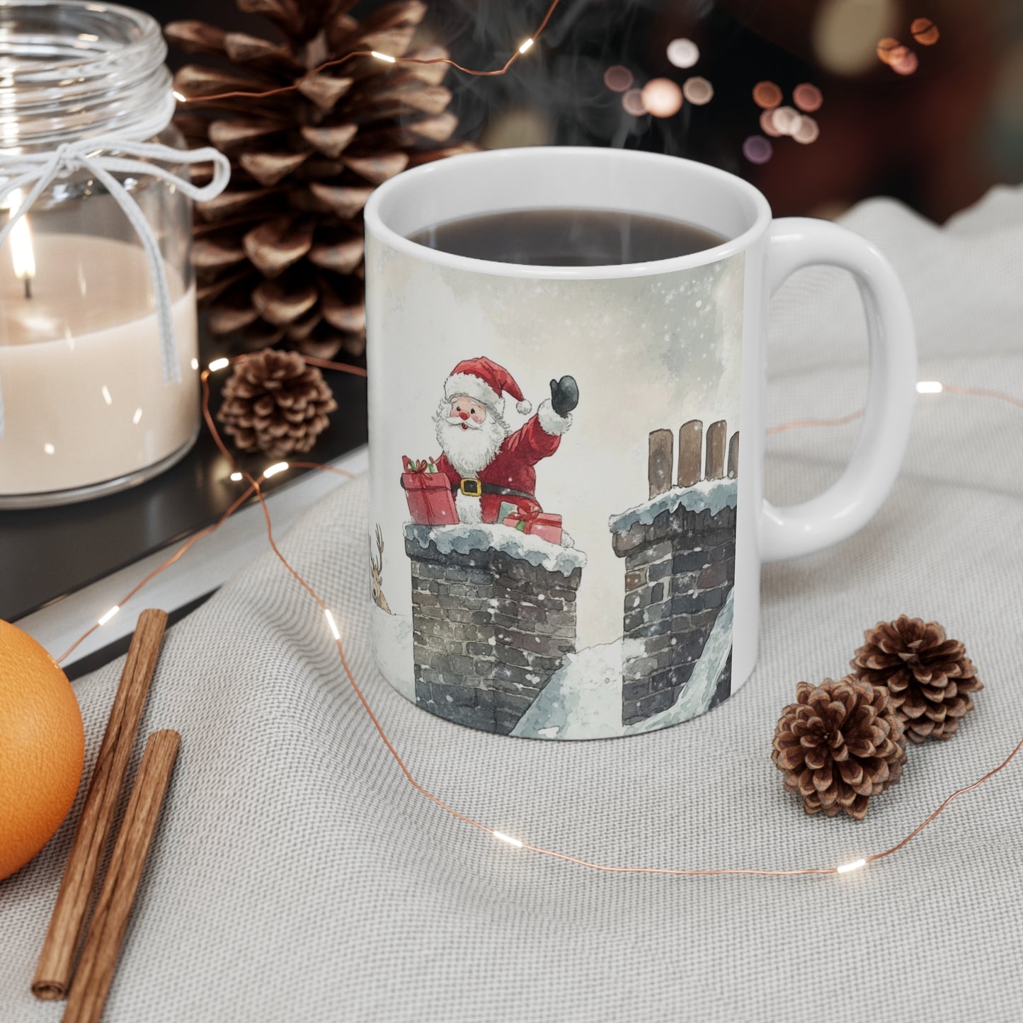 Keramisk Julekopp med Julemotiv #83 – Perfekt Gave til Kaffe, Te eller Kakao