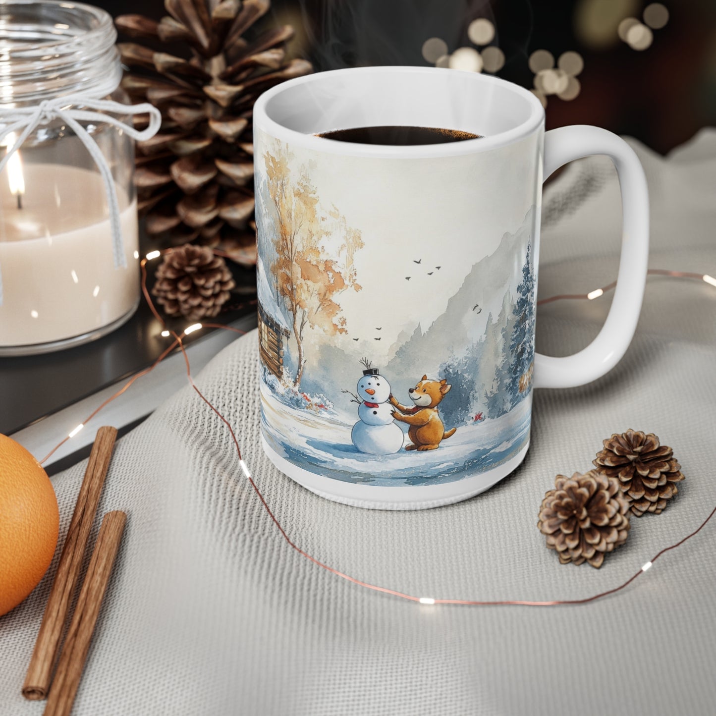 Keramisk Julekopp med Julemotiv #9 – Perfekt Gave til Kaffe, Te eller Kakao