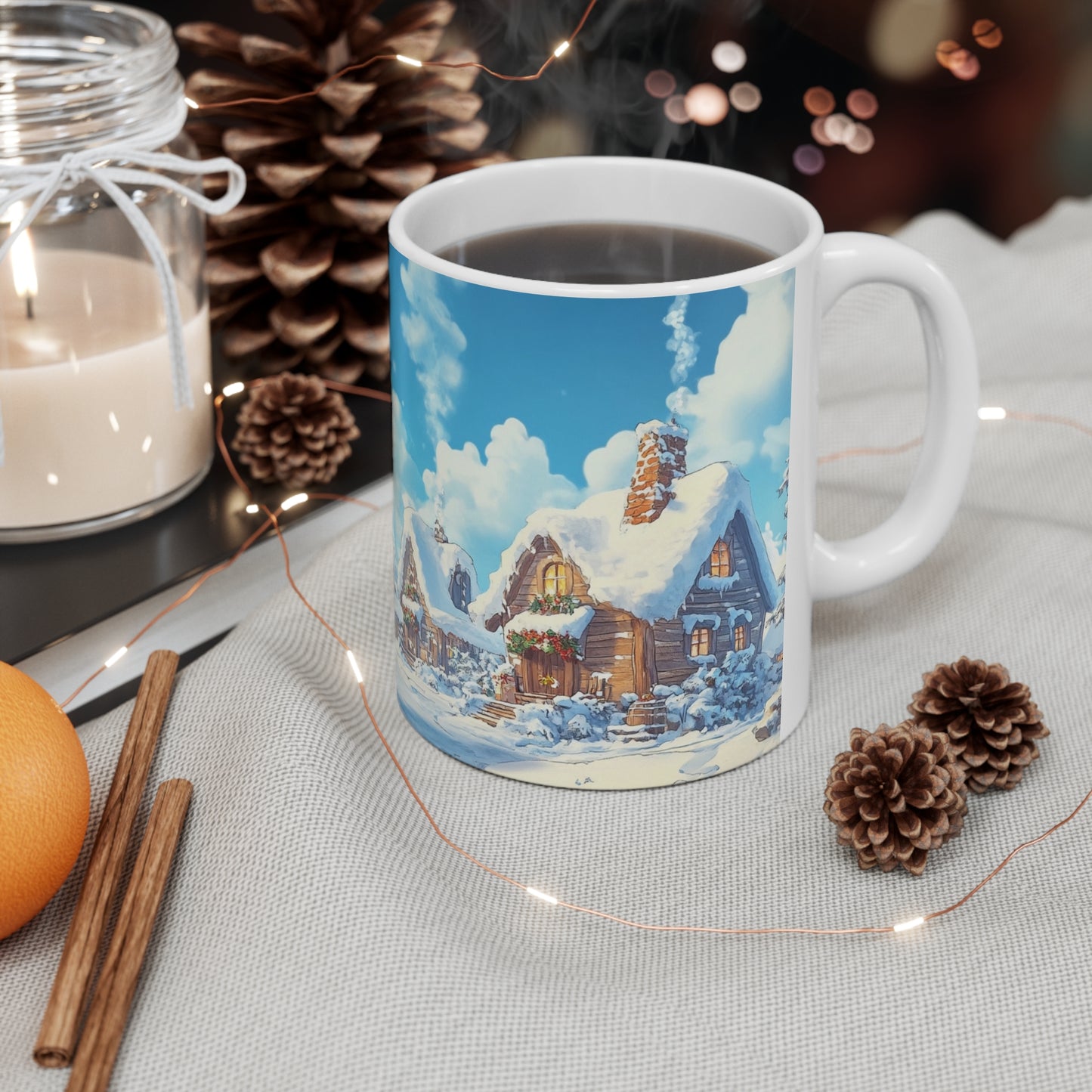 Keramisk Julekopp med Julemotiv #91 – Perfekt Gave til Kaffe, Te eller Kakao