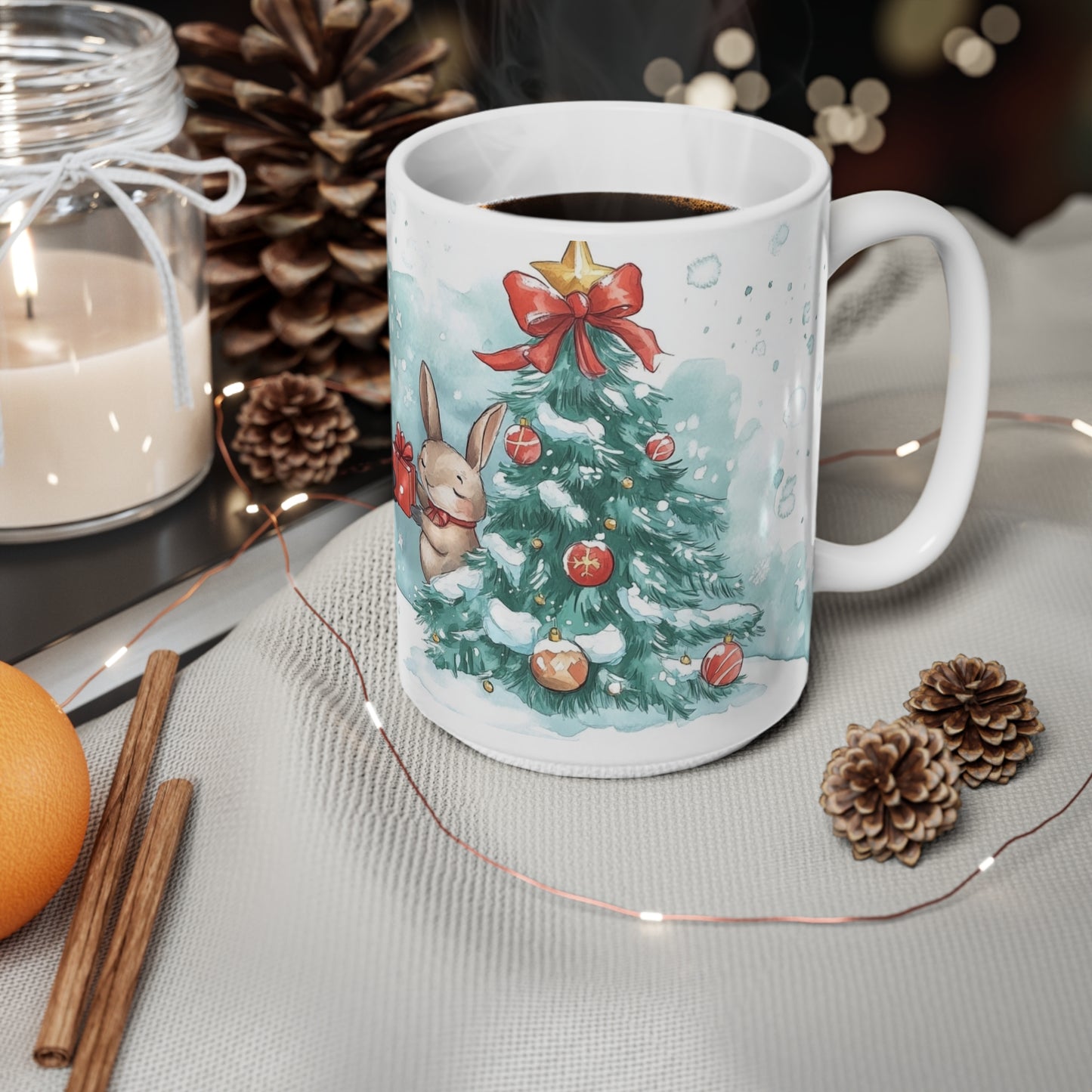 Keramisk Julekopp med Julemotiv #19 – Perfekt Gave til Kaffe, Te eller Kakao