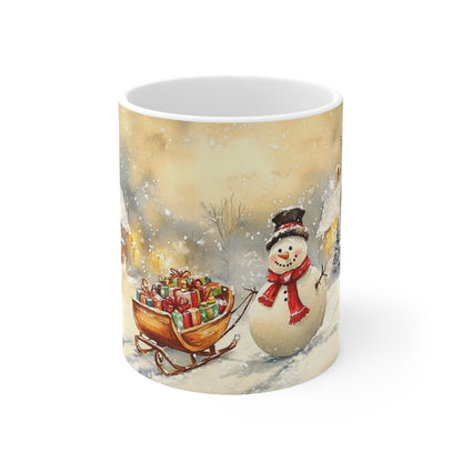 Keramisk Julekopp med Julemotiv #73 – Perfekt Gave til Kaffe, Te eller Kakao