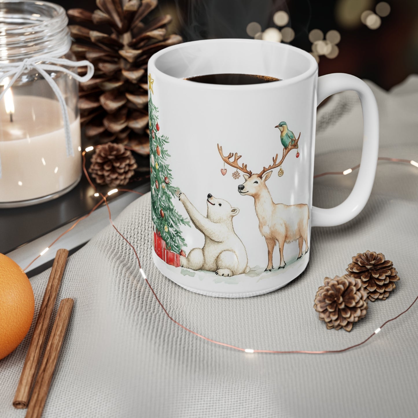 Keramisk Julekopp med Julemotiv #55 – Perfekt Gave til Kaffe, Te eller Kakao