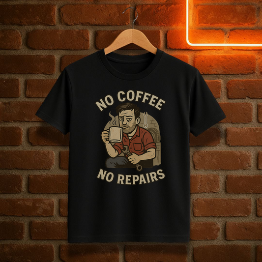 No Coffee No Repairs T-skjorte