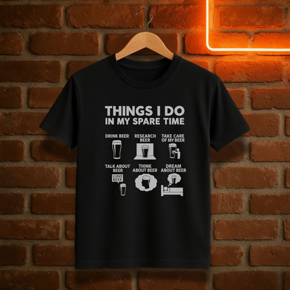 Things I Do in My Spare Time – Beer Edition T-Skjorte
