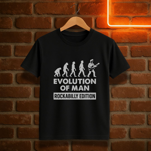 Evolution of Man – Rockabilly Edition T-skjorte