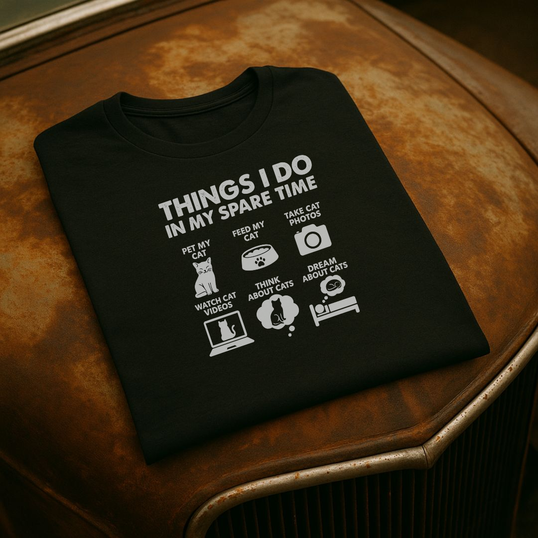 Things I Do In My Spare Time T-Skjorte - Katt