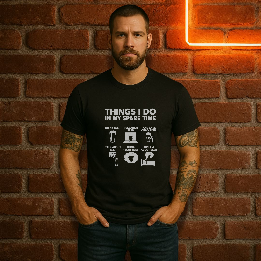 Things I Do in My Spare Time – Beer Edition T-Skjorte