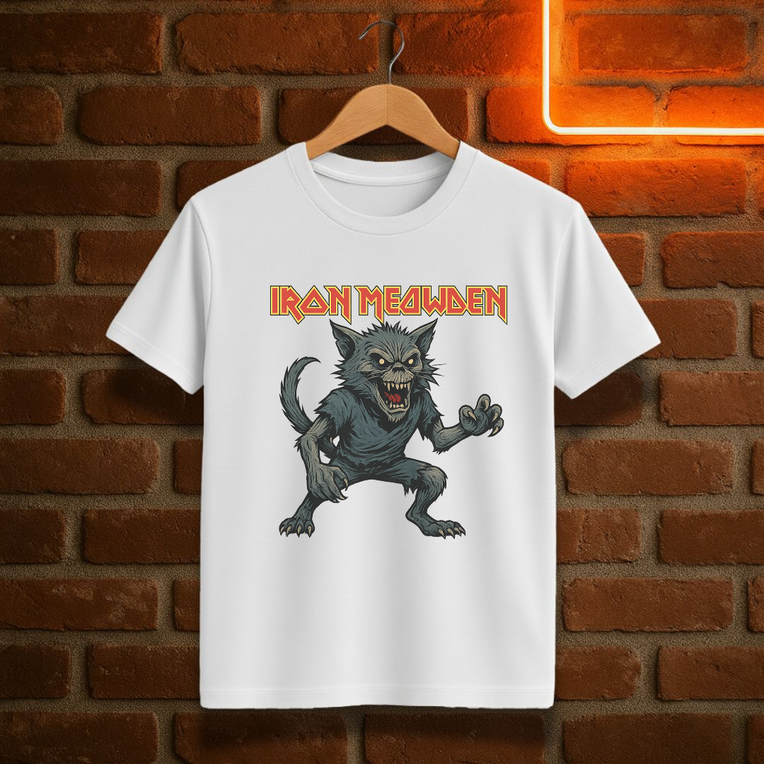 Iron Meowden T-skjorte – Katteparodi T-skjorte
