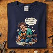 I've Got a Gig Tonight T-Skjorte with a cartoon character stressed about learning lyrics.