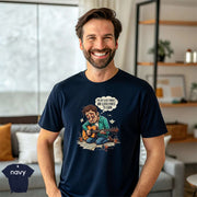 I've Got a Gig Tonight T-Skjorte featuring a smiling man playing guitar in a navy t-shirt.