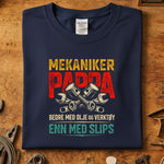 Mekaniker Pappa T-skjorte med verktøy og motorsportdesign perfekt for mekanikere.