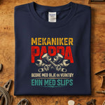 Mekaniker Pappa T-skjorte med verktøy og motorsportdesign perfekt for mekanikere.