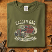 Raggen Går siden 50-tallet T-skjorte med vintage bildesign, perfekt for verkstedet og hverdagsbruk.