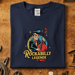 Rockabilly Legende T-skjorte med stilig trykk av rockabilly-musiker med kontrabass