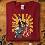 Rockabilly Queen T-Skjorte med vintage rockabilly kvinne som spiller kontrabass