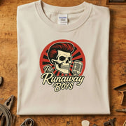 The Runaway Boys — Offisiell Band Merch T-Skjorte med skalle og mikrofon i vintage stil